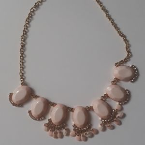 Elegant Necklace Soft Pink Charms & Rhinestones